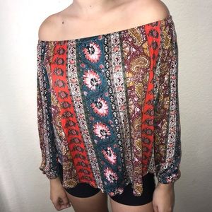 Billabong Off The Shoulder Long Sleeve Shirt